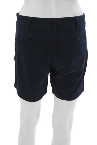 J Crew Womens Chino Shorts Blue Cotton Button Size 2
