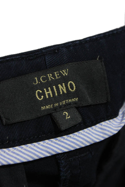J Crew Womens Chino Shorts Blue Cotton Button Size 2
