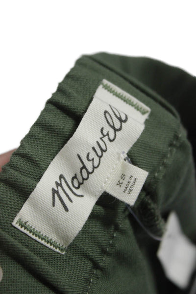 Madewell Womens Chino Shorts Green Pull On Size XS
