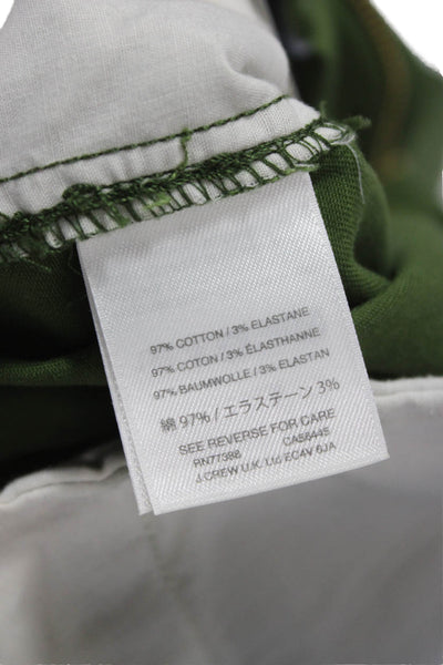 J Crew Womens Chino Shorts Green Button Size 2