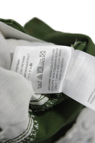 J Crew Womens Chino Shorts Green Button Size 2