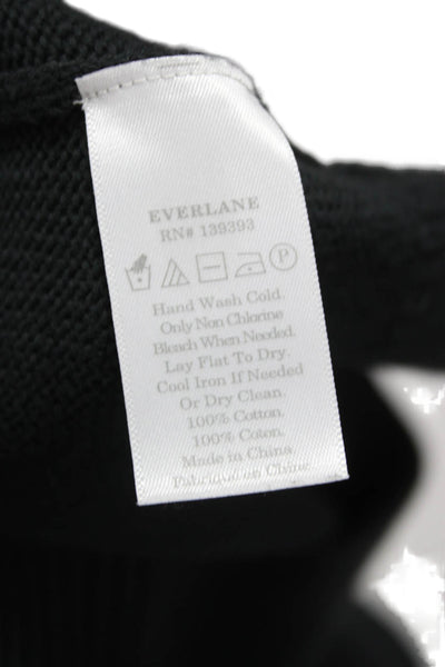 Everlane Womens Black Cotton Crewneck Pullover Sweater Long Sleeve Size XS