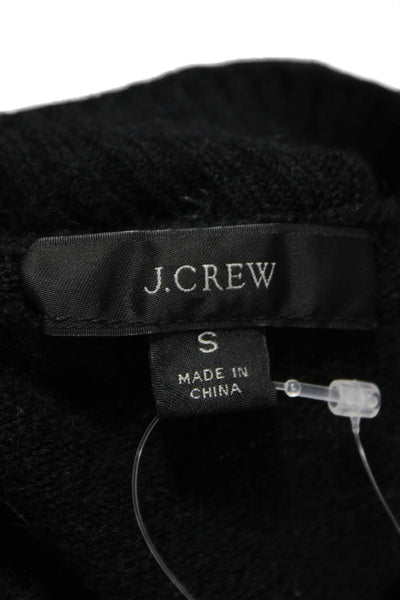 J Crew Women Pullover Sweater Black Crew Neck Long Sleeve Polyamide Size S