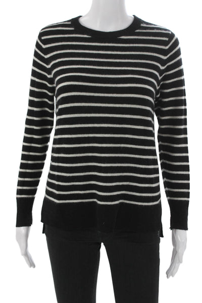 Halogen Women Cashmere Striped Pullover Sweater Petite Long Sleeve Size S