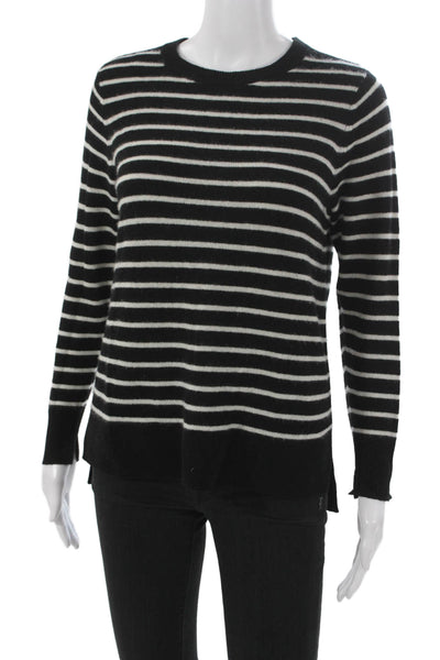 Halogen Women Cashmere Striped Pullover Sweater Petite Long Sleeve Size S