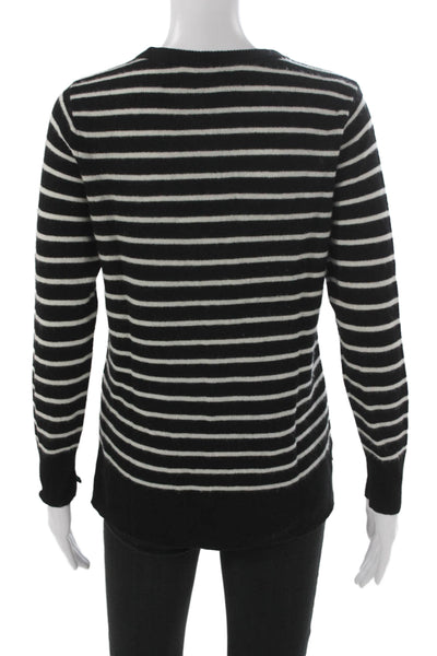 Halogen Women Cashmere Striped Pullover Sweater Petite Long Sleeve Size S