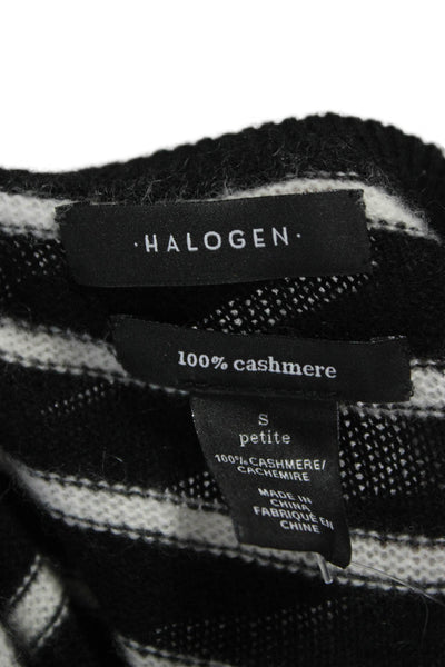 Halogen Women Cashmere Striped Pullover Sweater Petite Long Sleeve Size S