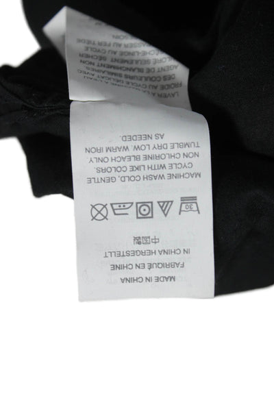J Crew Women Shift Blouse Black V-Neck 3/4 Sleeve 100% Cotton Size XS