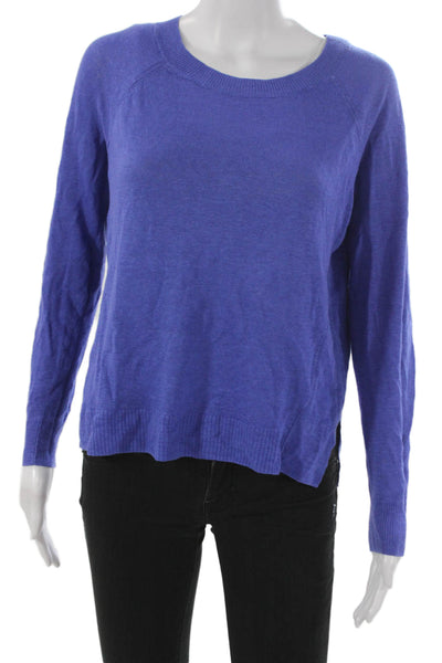 J Crew Womens Pullover Sweater Linen Long Sleeve Round Neck Blue Size XS