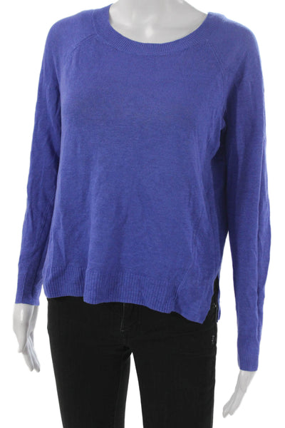 J Crew Womens Pullover Sweater Linen Long Sleeve Round Neck Blue Size XS