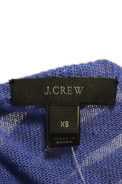 J Crew Womens Pullover Sweater Linen Long Sleeve Round Neck Blue Size XS