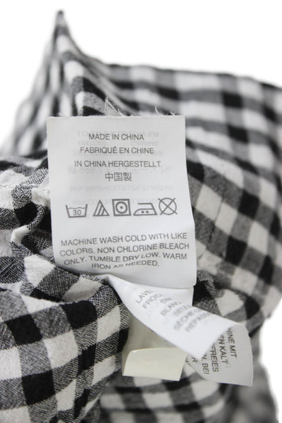 J Crew Womens Camisole Black Check Square Neck Cotton Size XS