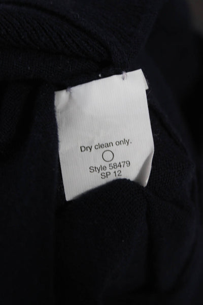 J Crew Women Cotton V Neck Pullover Sweater Blue Long Sleeve Solid Size S