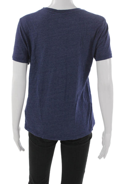 Spiritual Gangster Women Blue Basic Crew Neck Short Sleeve T-Shirt Size S