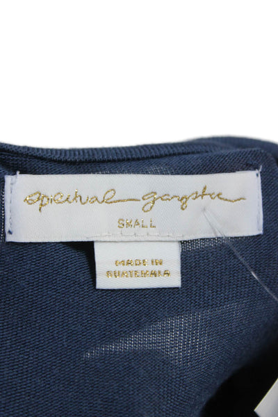 Spiritual Gangster Womens Basic Short Sleeve Crewneck T-Shirt Blue Size S