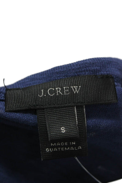 J Crew Womens Basic Cotton Crew Neck Long Sleeve T-Shirt Blue Size S