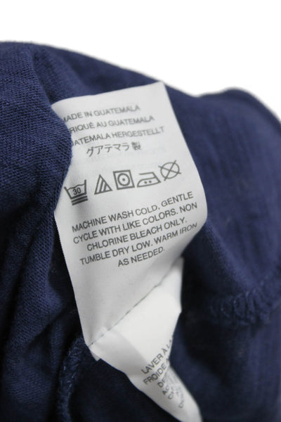 J Crew Womens Basic Cotton Crew Neck Long Sleeve T-Shirt Blue Size S