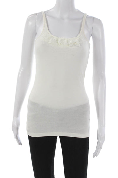 J Crew Women Camisole White 100% Cotton Scoop Neck Sleeveless Size S