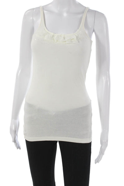 J Crew Women Camisole White 100% Cotton Scoop Neck Sleeveless Size S