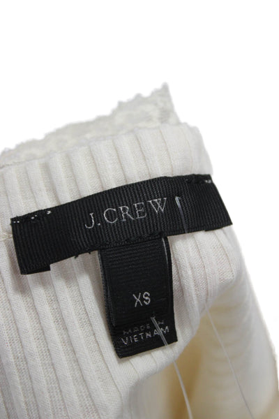 J Crew Womens Ivory Scoop Neck Camisole 57% Cotton Size XS