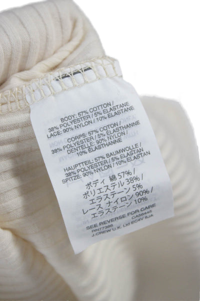 J Crew Womens Ivory Scoop Neck Camisole 57% Cotton Size XS