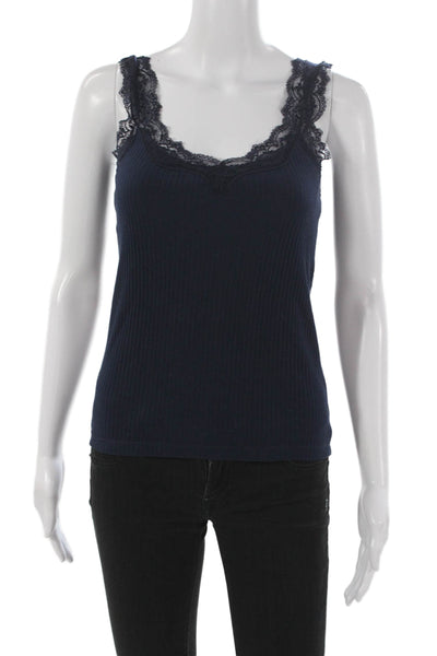 J Crew Womens Camisole Scoop Neck Cotton Blue Solid Sleeveless Size XS