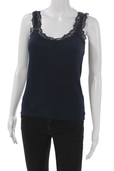 J Crew Womens Camisole Scoop Neck Cotton Blue Solid Sleeveless Size XS