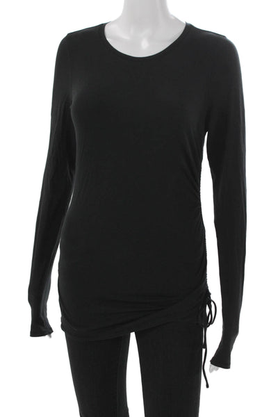 Lululemon Women Black Basic Cotton Long Sleeve T-Shirt Round Neck Size XS