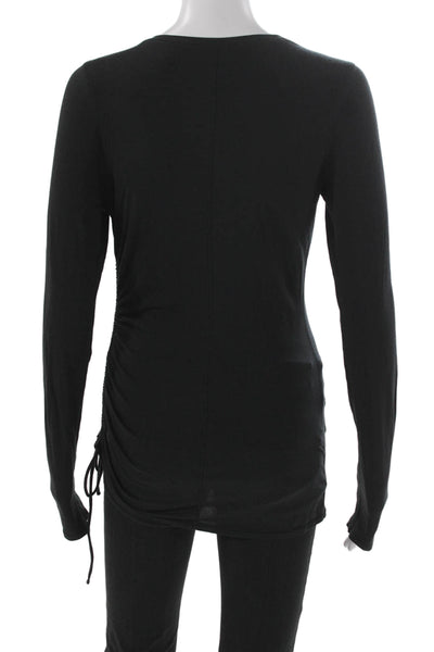 Lululemon Women Black Basic Cotton Long Sleeve T-Shirt Round Neck Size XS
