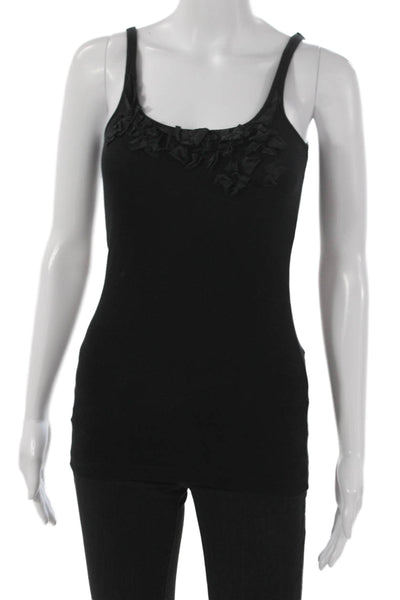 J Crew Womens Basic Sleeveless Scoop Neck Black Cotton Tank Size S