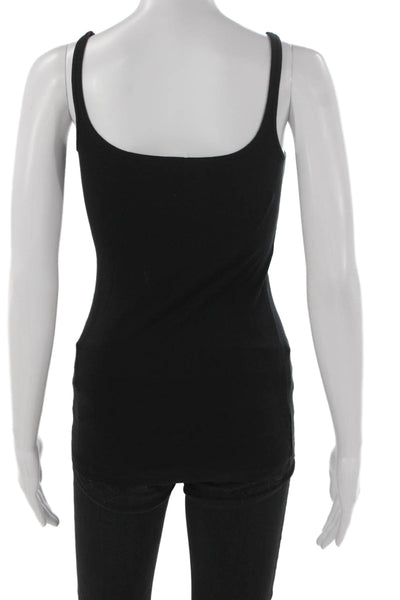 J Crew Womens Basic Sleeveless Scoop Neck Black Cotton Tank Size S