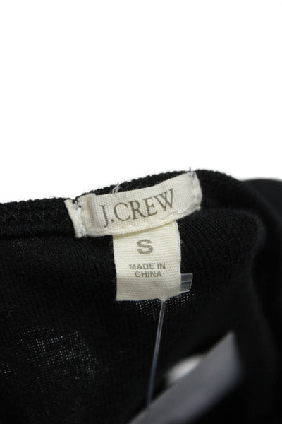 J Crew Womens Basic Sleeveless Scoop Neck Black Cotton Tank Size S