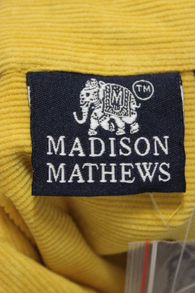 Madison Mathews Womens Basic Yellow Button-Up Cotton Long Sleeve Size S