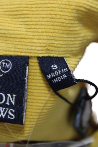 Madison Mathews Womens Basic Yellow Button-Up Cotton Long Sleeve Size S