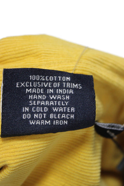 Madison Mathews Womens Basic Yellow Button-Up Cotton Long Sleeve Size S