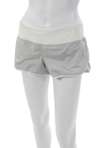 Lululemon Women Athletic Silver Polyester Shorts Size 6