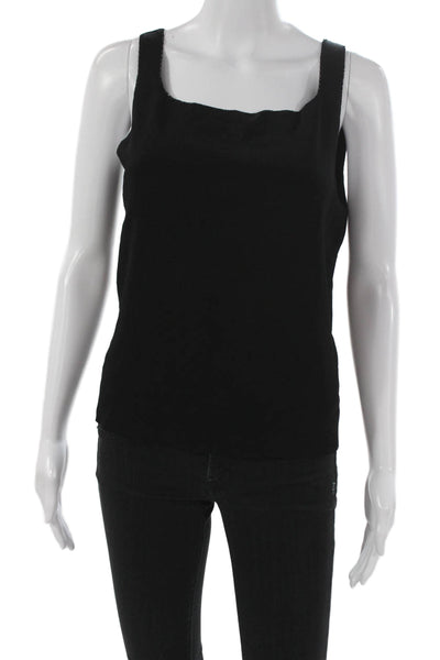 Dana Buchman Women Black Basic Sleeveless Square Neck Tank Size L