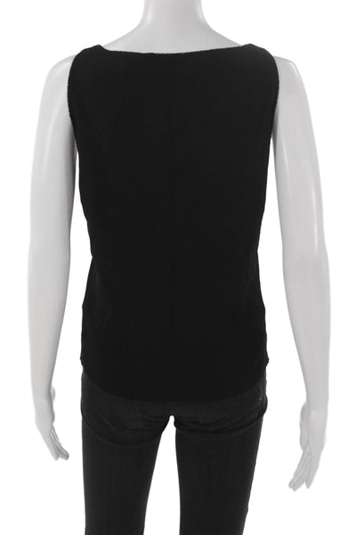 Dana Buchman Women Black Basic Sleeveless Square Neck Tank Size L