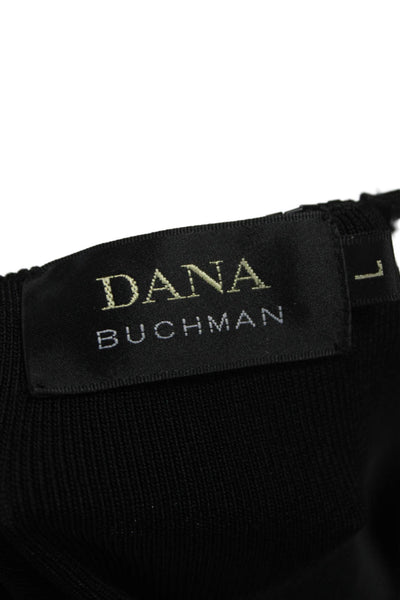 Dana Buchman Women Black Basic Sleeveless Square Neck Tank Size L