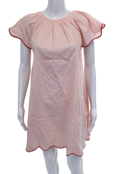 Lake Womens Trapeze Swing Sleepshirt Pink Cotton Short Sleeve Neck Size XS