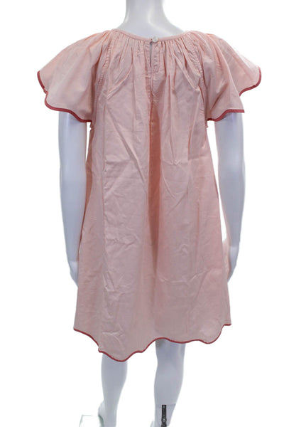 Lake Womens Trapeze Swing Sleepshirt Pink Cotton Short Sleeve Neck Size XS