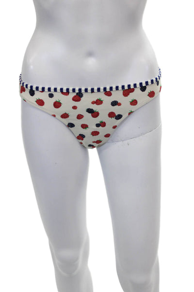 J Crew Women Multicolor Striped Fruit Print Bikini Bottoms Size XS
