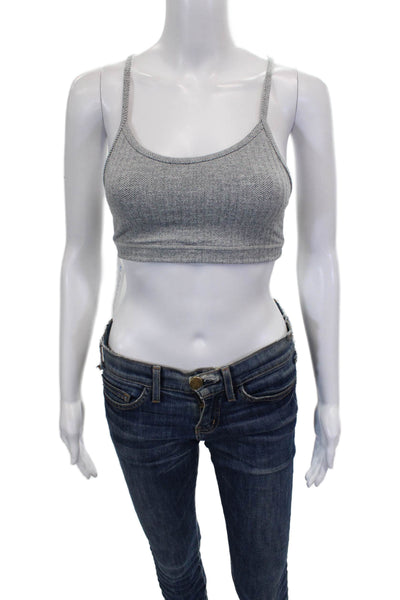 Lululemon Womens Herringbone Print Sports Bra Gray Size S