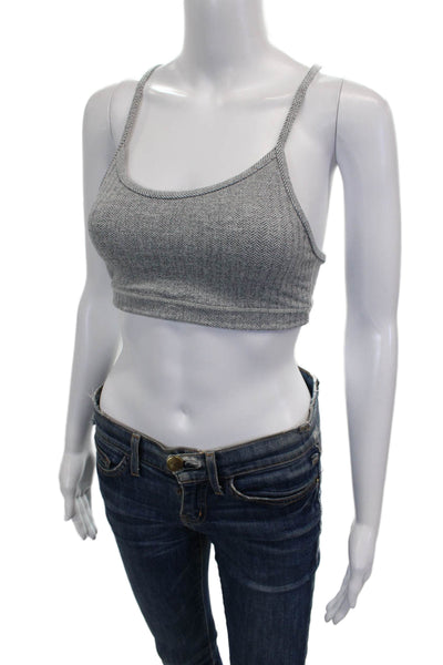 Lululemon Womens Herringbone Print Sports Bra Gray Size S