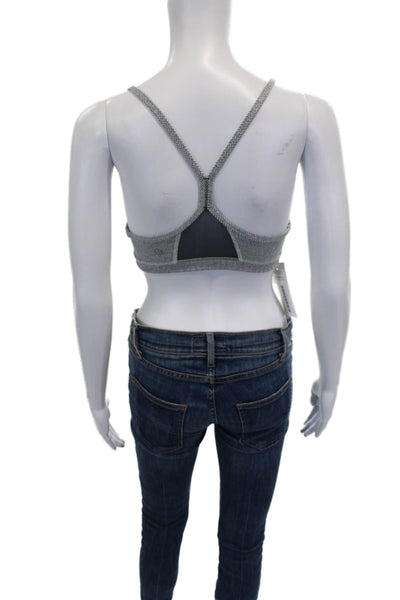 Lululemon Womens Herringbone Print Sports Bra Gray Size S