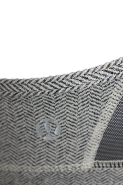 Lululemon Womens Herringbone Print Sports Bra Gray Size S