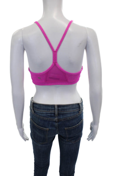 Lululemon Womens Mesh Panel Detail Racerback Sports Bra Neon Pink Size S