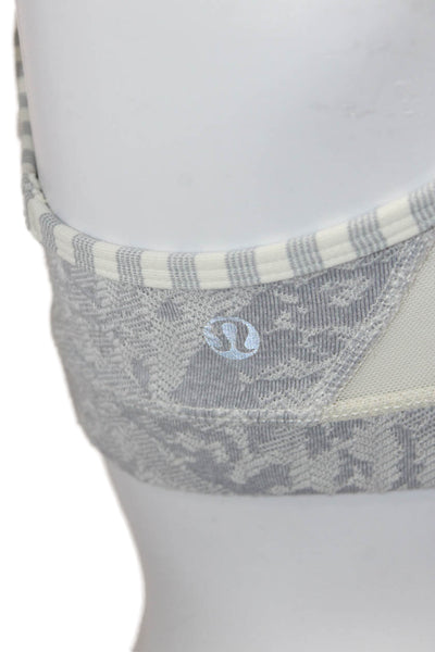 Lululemon Womens Faux Knit Mesh Panel Detail Sports Bra Gray Size S
