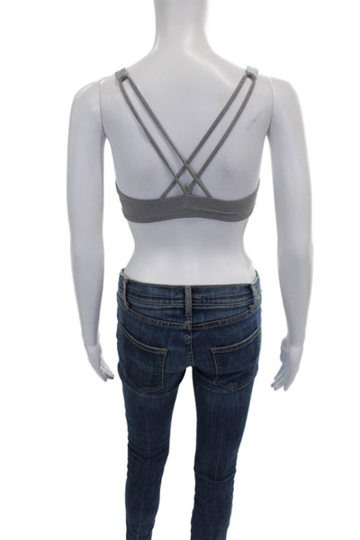 Lululemon Womens Strappy Athletic Sports Bra Gray Size S