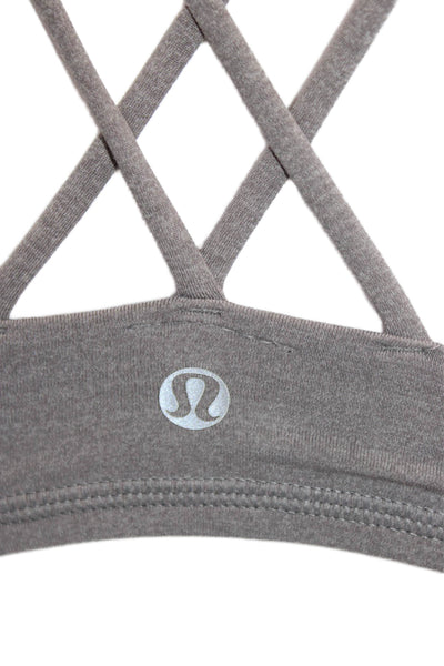 Lululemon Womens Strappy Athletic Sports Bra Gray Size S